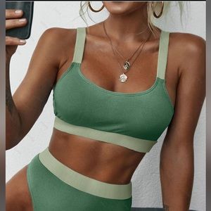 ZAFUL Patchwork Ribbed Tank Bikini Swimwear Size M or US 6